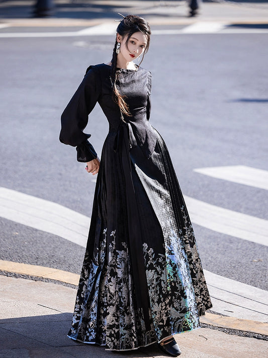 Dreams Night Chinese Style Black Hanfu