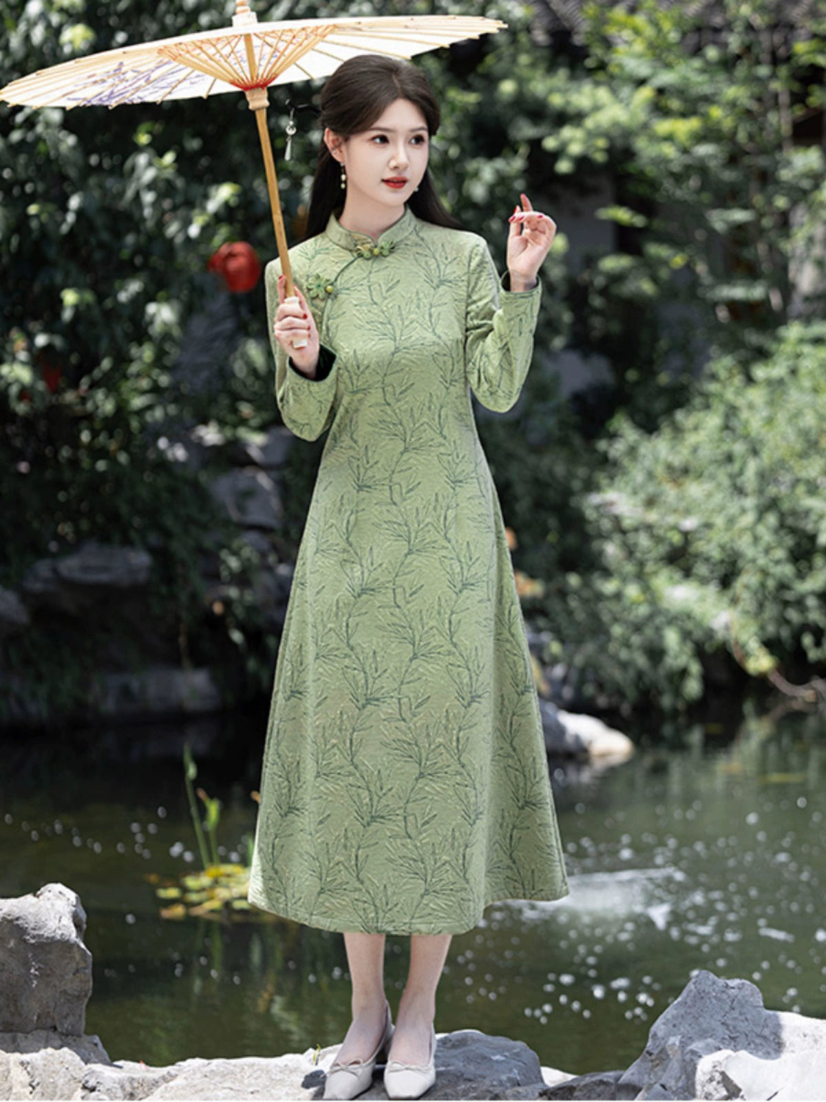 Plus Size Silk Autumn Winter Cheongsam Qipao 25