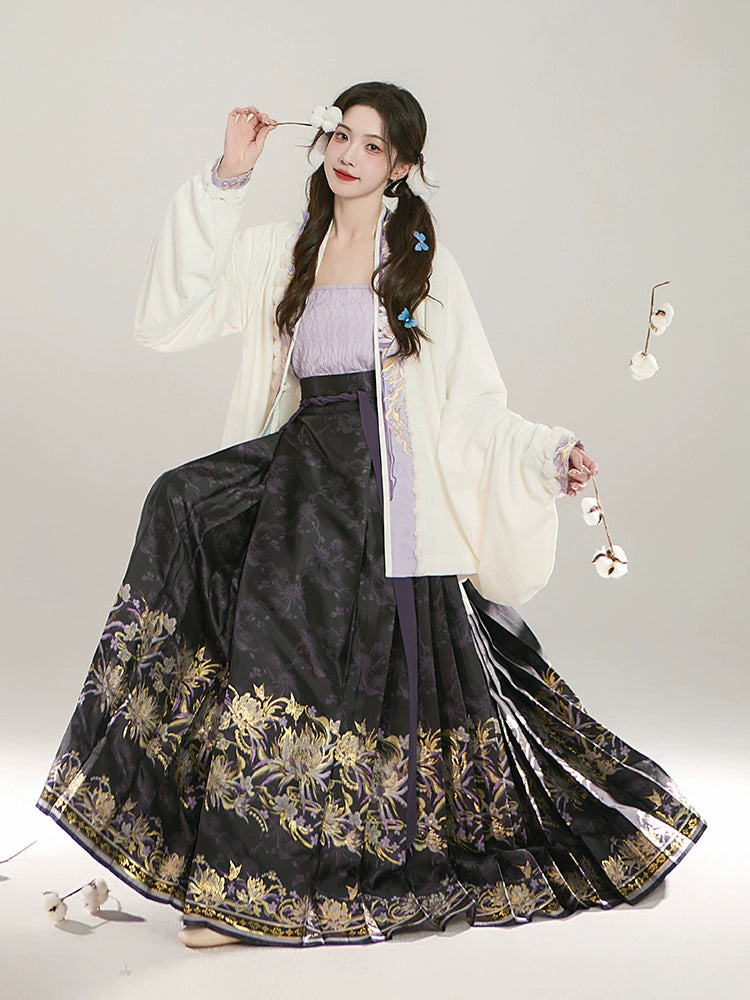 Hanshang Hualian Ming Modern Hanfu Mamian Skirt