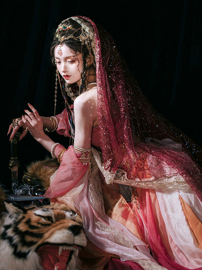 Exotic Series Turquoise-Tressed Dancer Clothing Hanfu