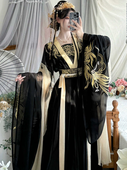 Lookbook Series 2025 Hanfu Surging Black Billow Red