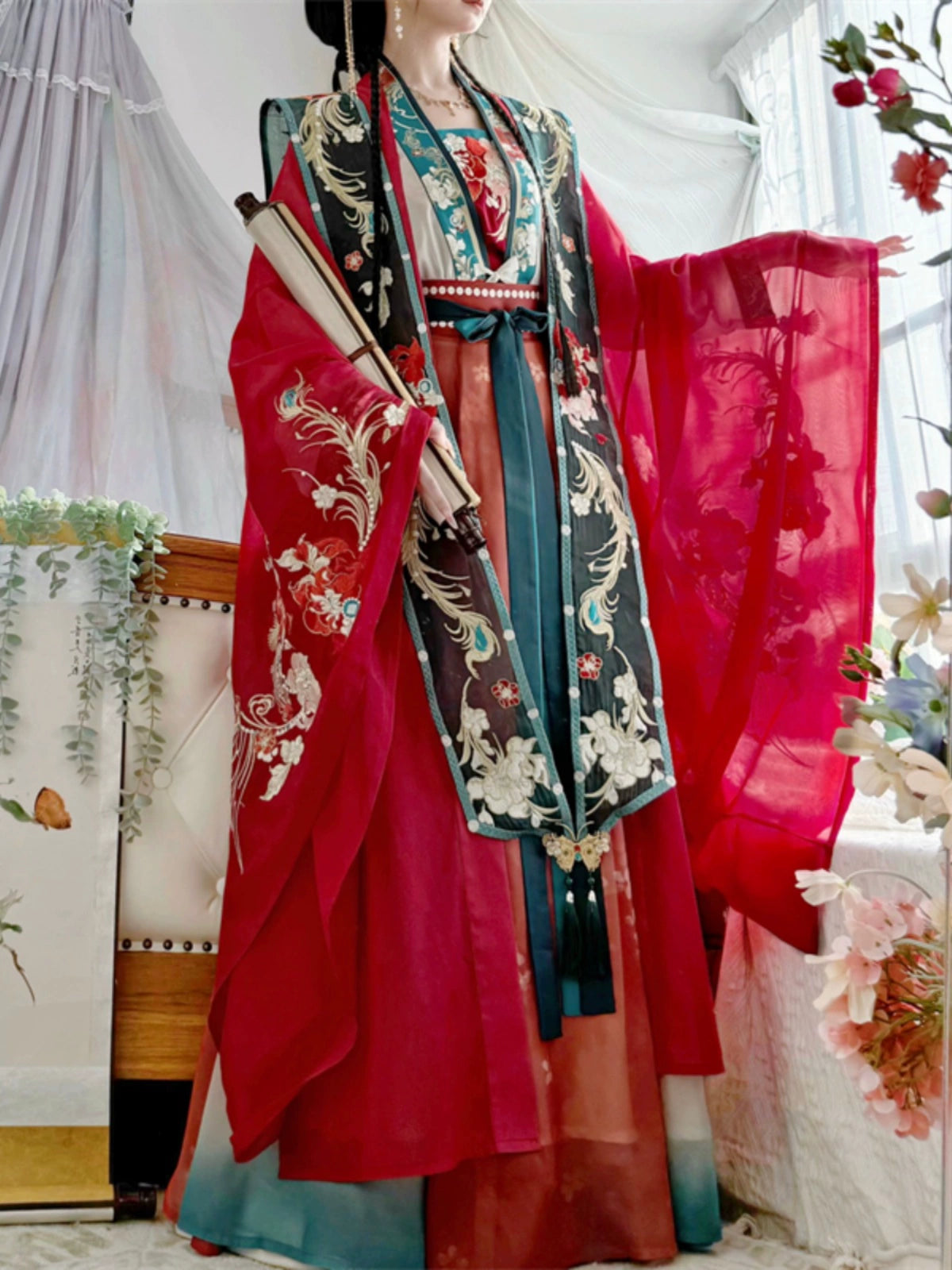 Lookbook Series 2025 Hanfu Feather Red