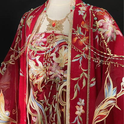 Haute Couture Series Woven Fabric Embroidered Hanfu Qing Huan Royal Phoenix Bride