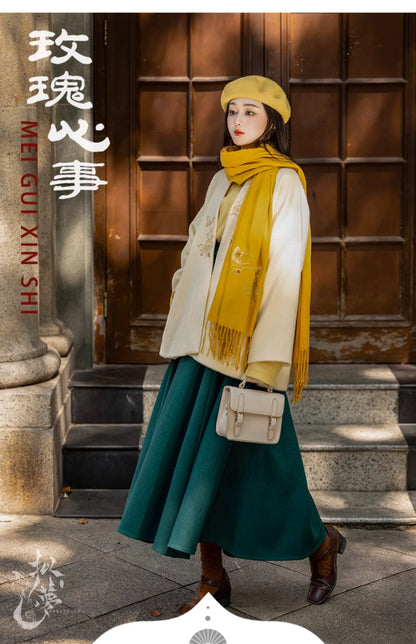 Dreams Turmeric Green Winter Hanfu