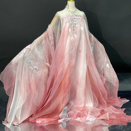 Haute Couture Series Woven Fabric Embroidered Hanfu Qing Huan Rubythornix Tang