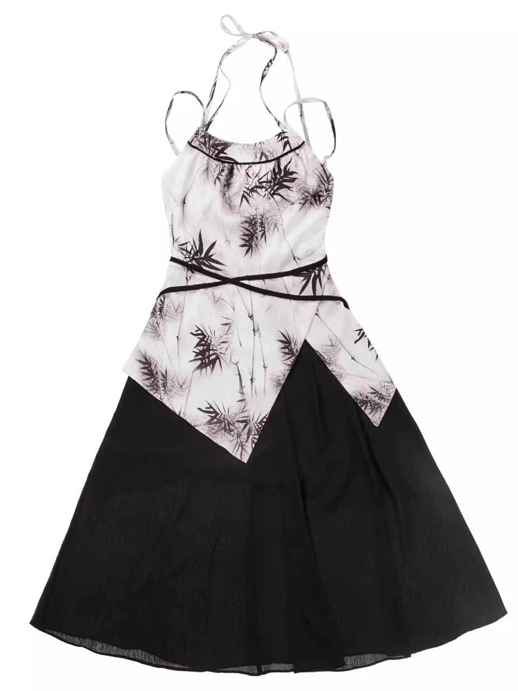New Chinese Style Mix Slim Skirt Qianye Suit