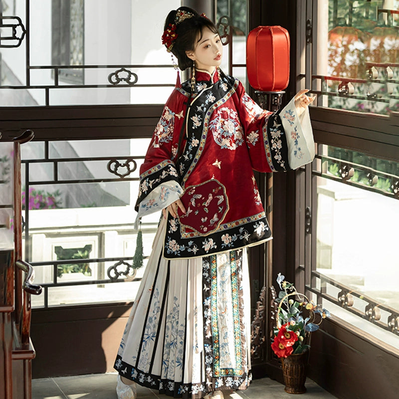 Lookbook Series Qing Han Women Embroidered Horse-Faced Skirt