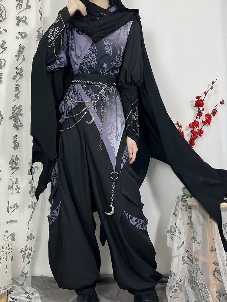 Flower Poetry Hidden Moon Men Unisex Hanfu