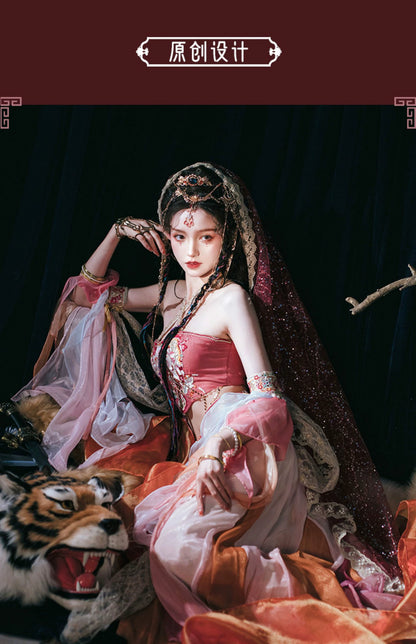 Exotic Series Turquoise-Tressed Dancer Clothing Hanfu