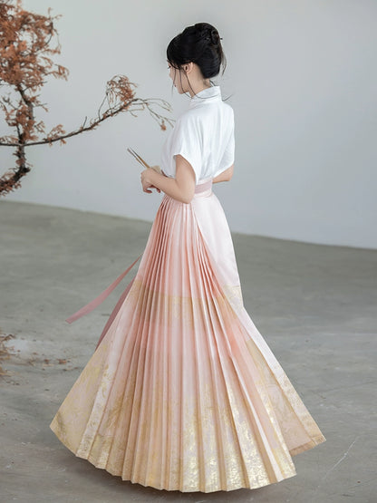 Dreams Lian Sheng Gold-Woven Horse-Faced Skirt