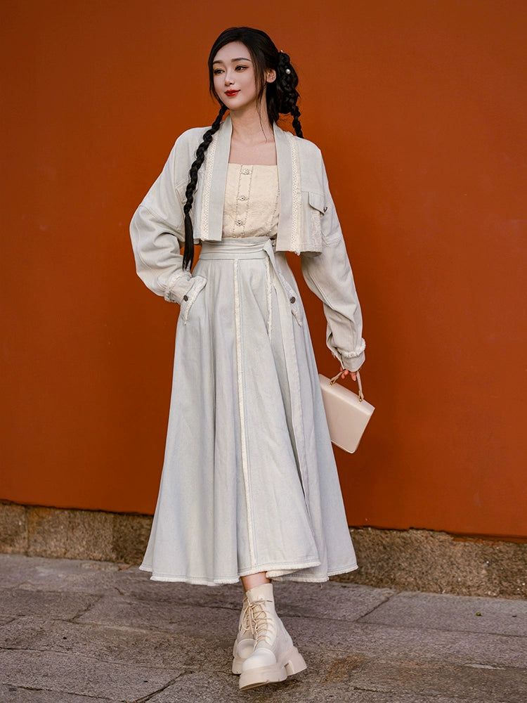 Dreams White Cowboy Elements Hanfu