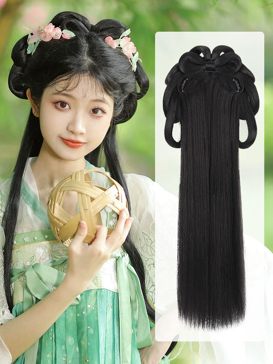 Hanfu Wig Natural Looking Fiber Hair for Women Song Suit