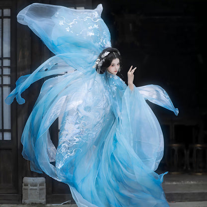 Haute Couture Series Woven Fabric Embroidered Hanfu Qing Huan Frostvulp Tang