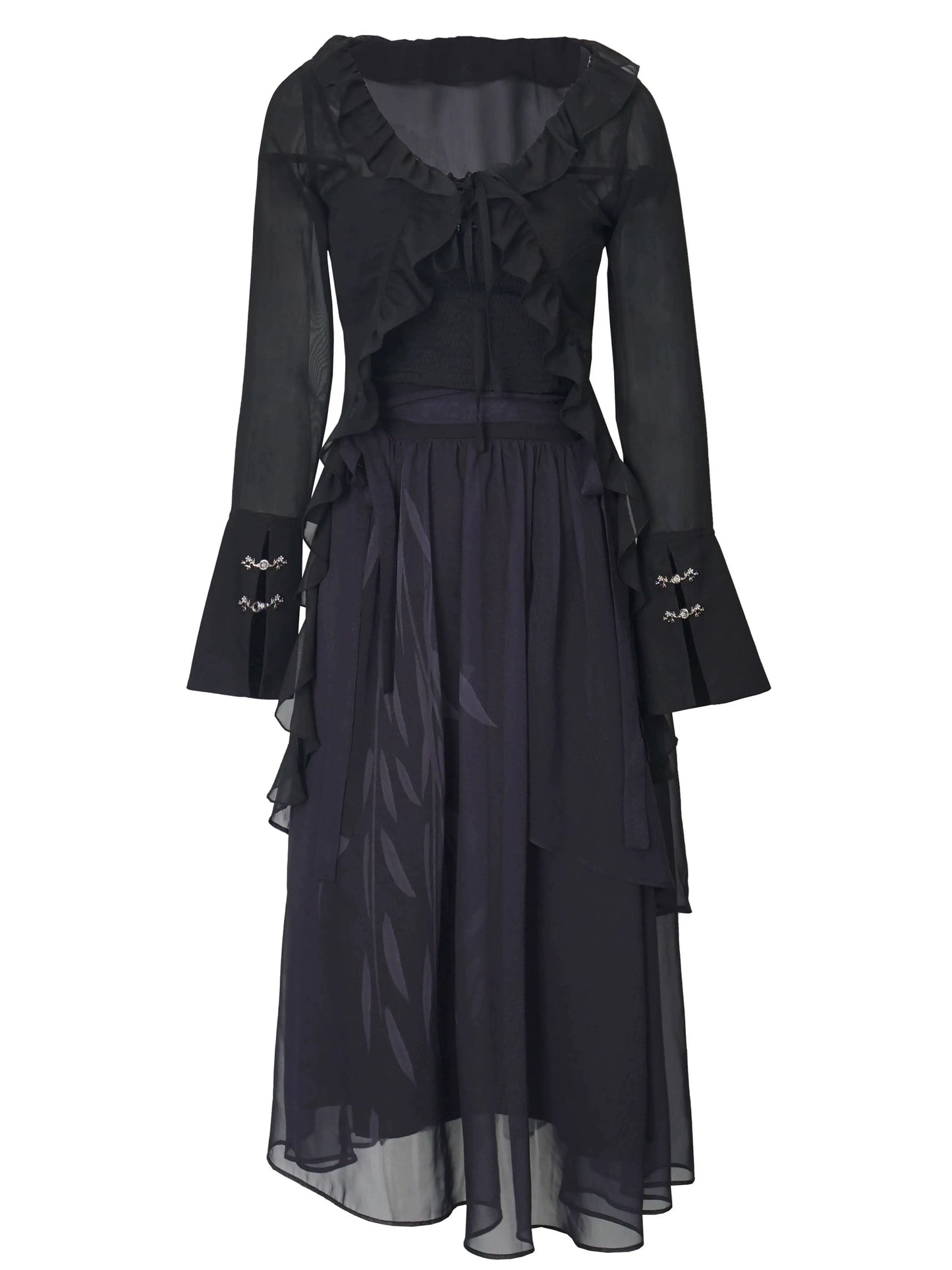 New Chinese Style Mix Slim Skirt Willow Suit