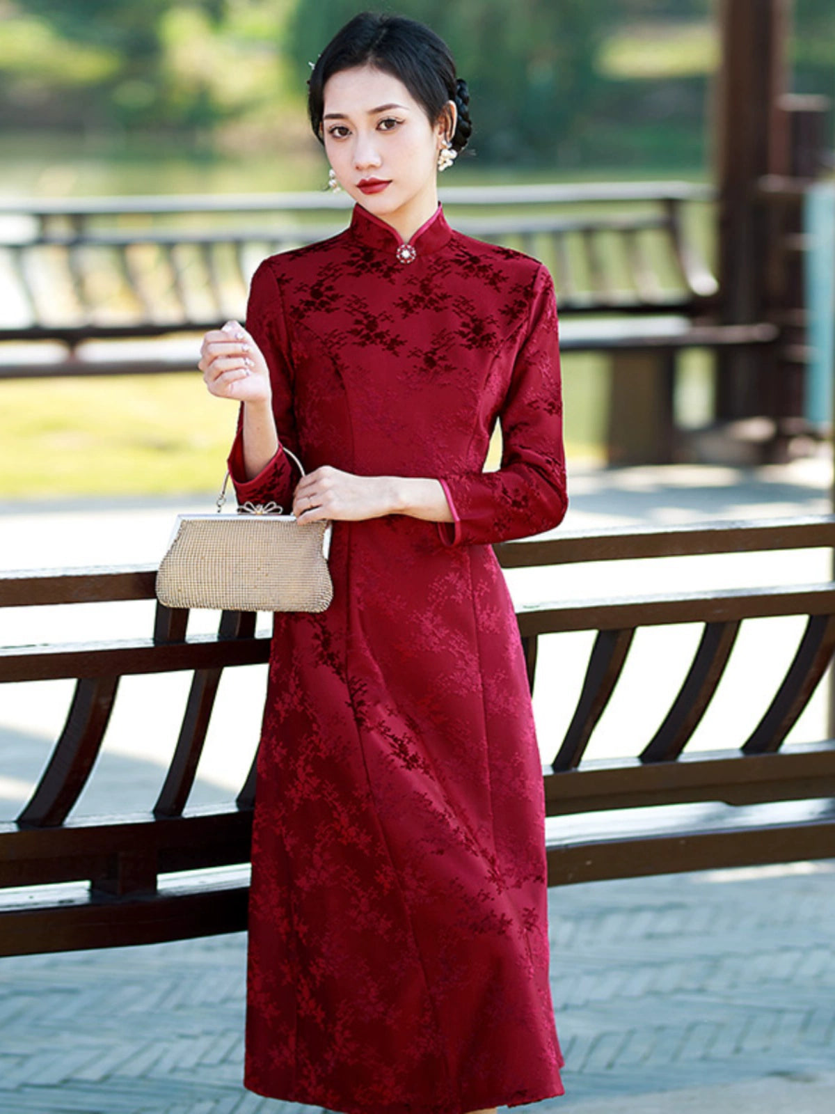 Plus Size Silk Autumn Winter Cheongsam Qipao 21