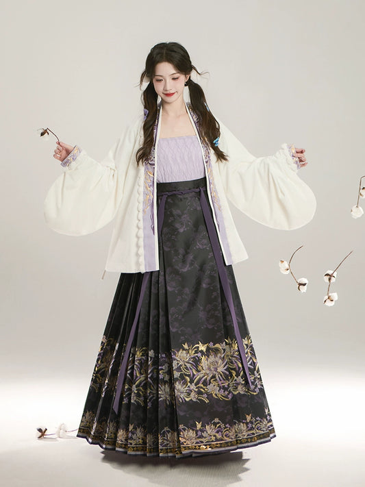 Hanshang Hualian Ming Modern Hanfu Mamian Skirt