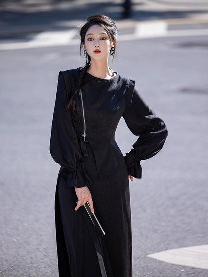 Dreams Night Chinese Style Black Hanfu