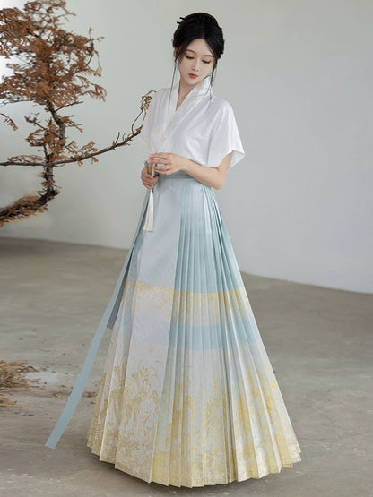 Dreams Lian Sheng Gold-Woven Horse-Faced Skirt