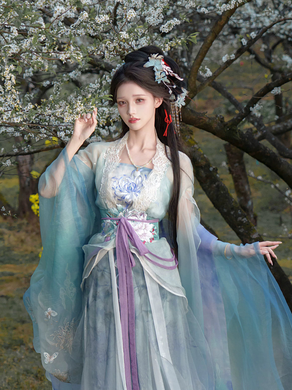 Cloud-Kissing Nature Series Dusky Jade Ming Hanfu