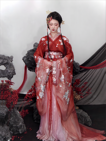 Haute Couture Series Woven Fabric Embroidered Qing Huan Phoenix Warring States Robe