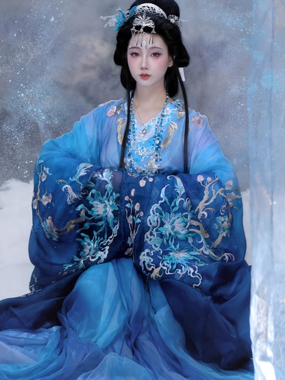 Haute Couture Series Woven Fabric Embroidered Qing Huan Moon Star Goddess Han Hanfu