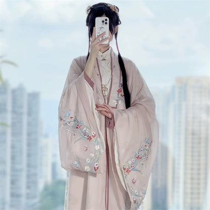 LOOKBOOK SERIES Ming Dynasty Pink Green Shirt Hanfu