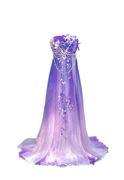 Haute Couture Series Woven Fabric Embroidered Hanfu Qing Huan Violethorn Tang