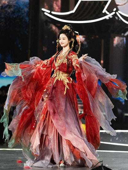 Mythology Series Red Koi Embroidered Myrobalan Skirt Hanfu