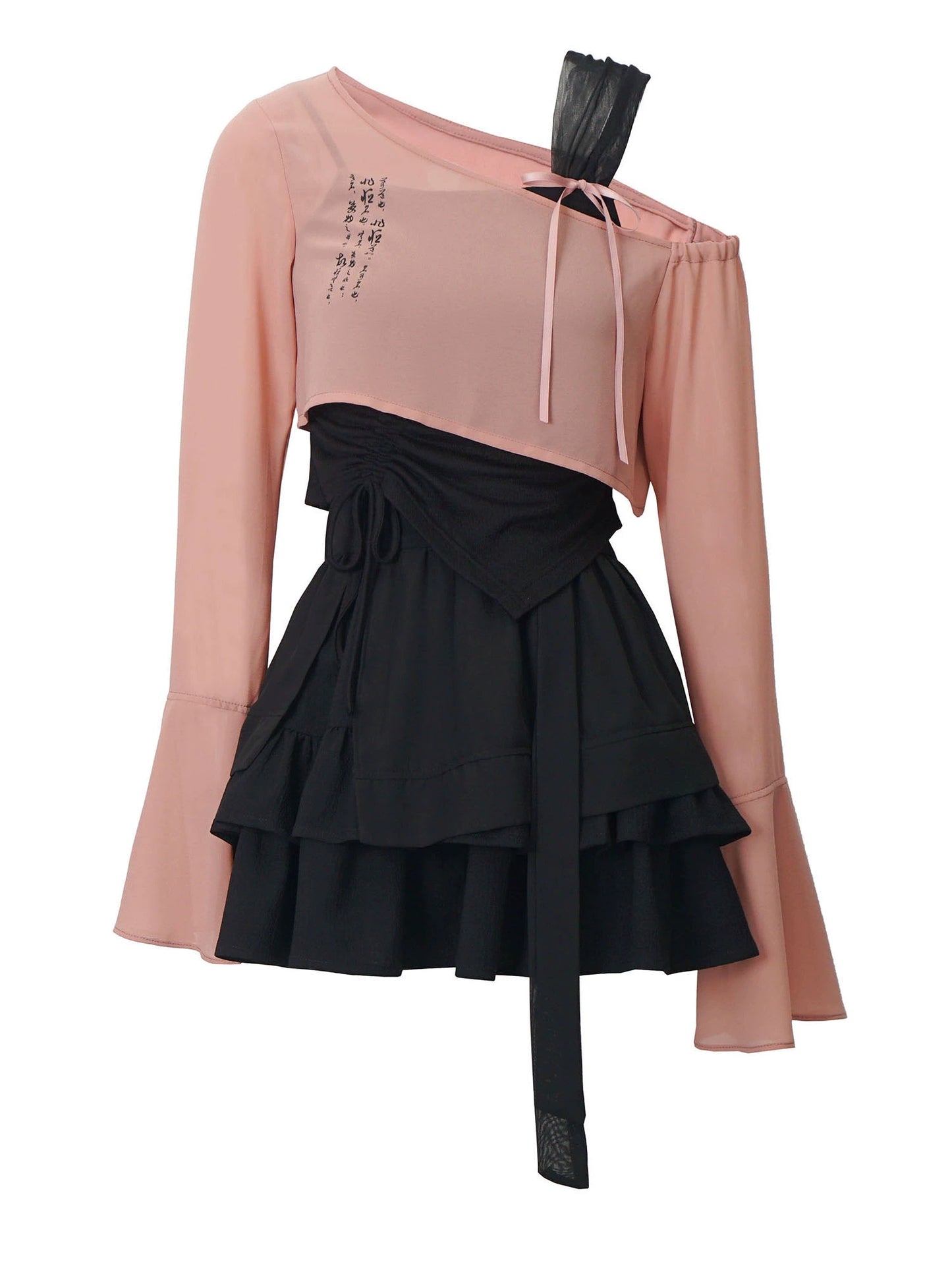 New Chinese Style Mix Slim Skirt Chunshan Suit