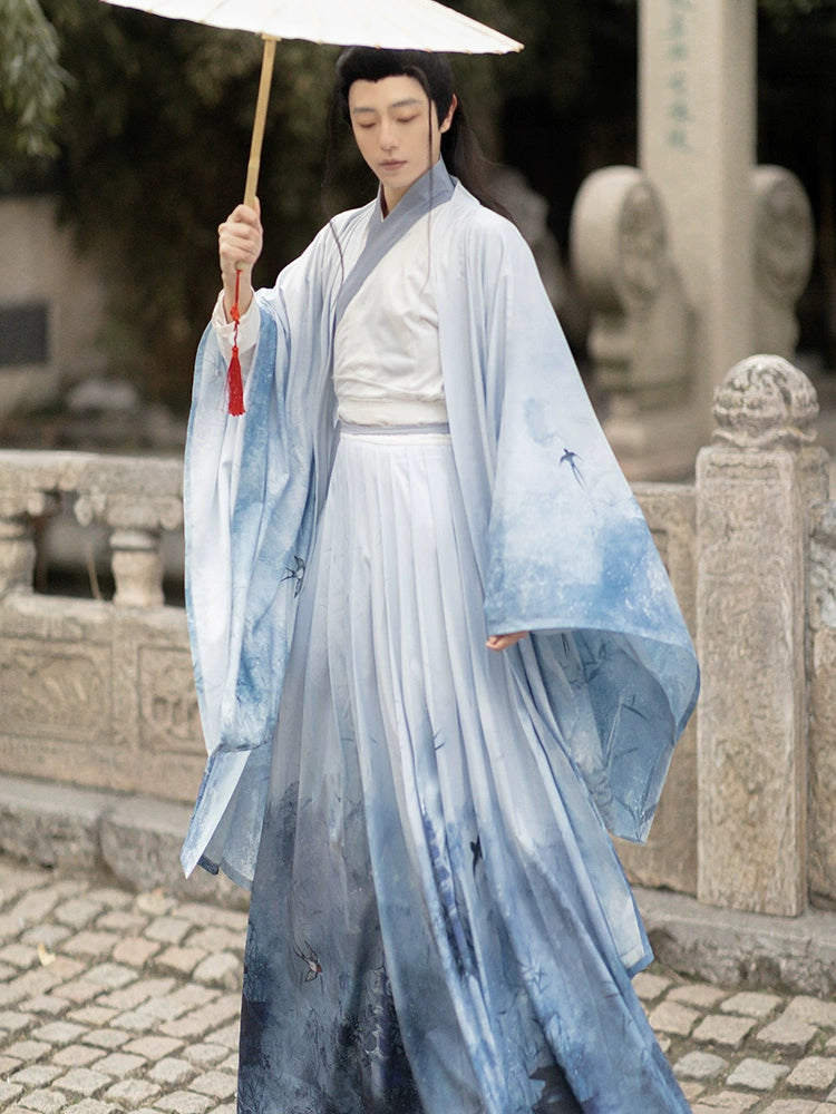 Unisex Original Hanfu 寄君曲 chest-length skirt with large sleeves