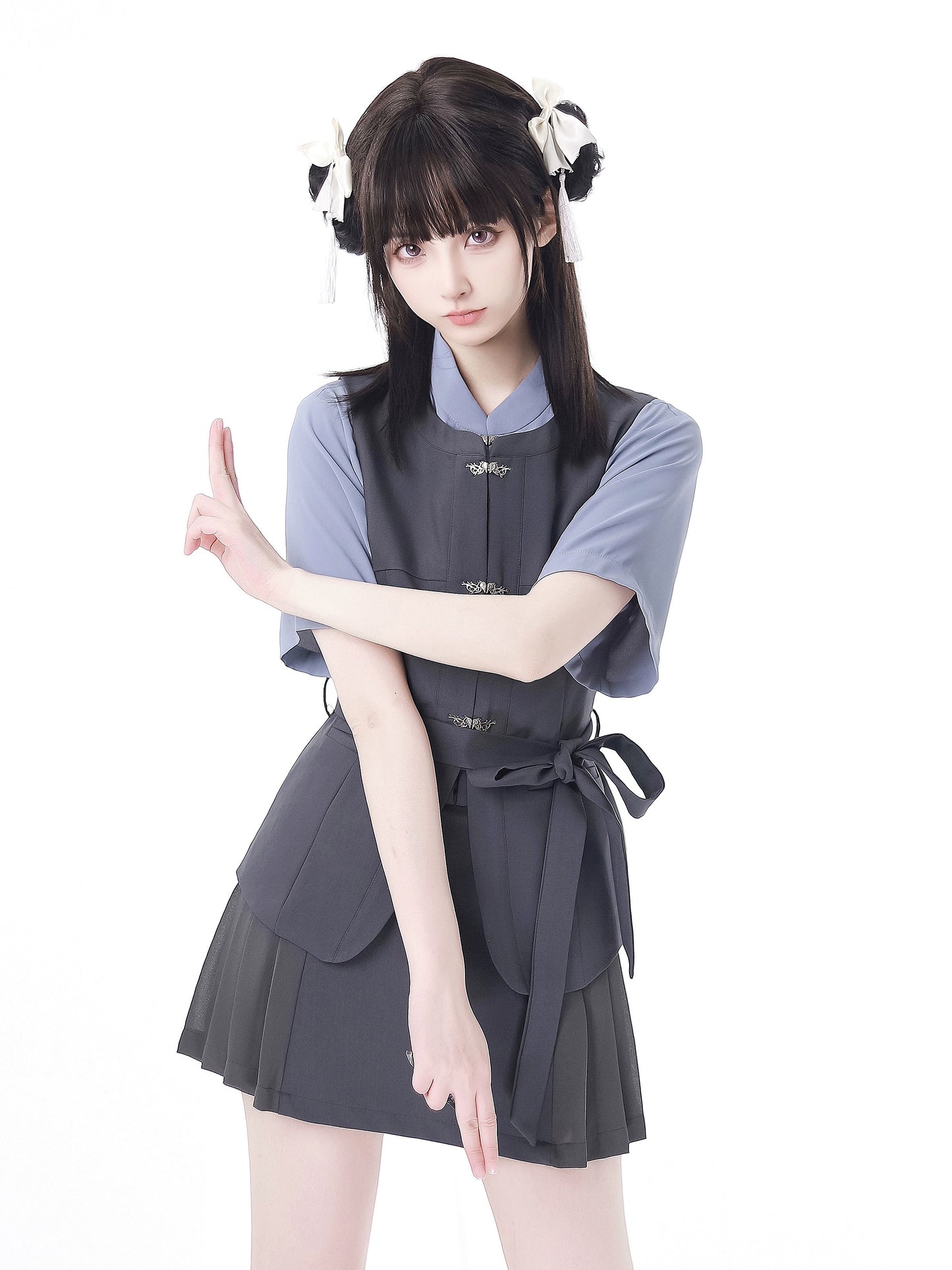 New Chinese Style Mix Slim Skirt Graduation Suit