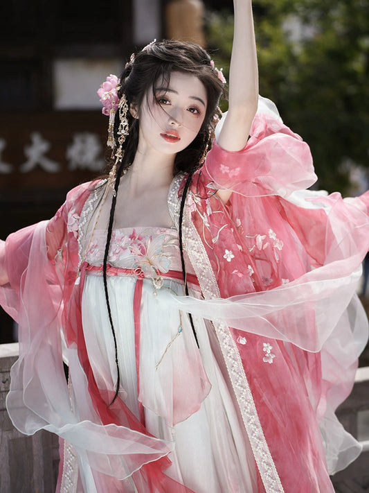 Twelve Flower Goddesses Series Peach Hanfu Dress