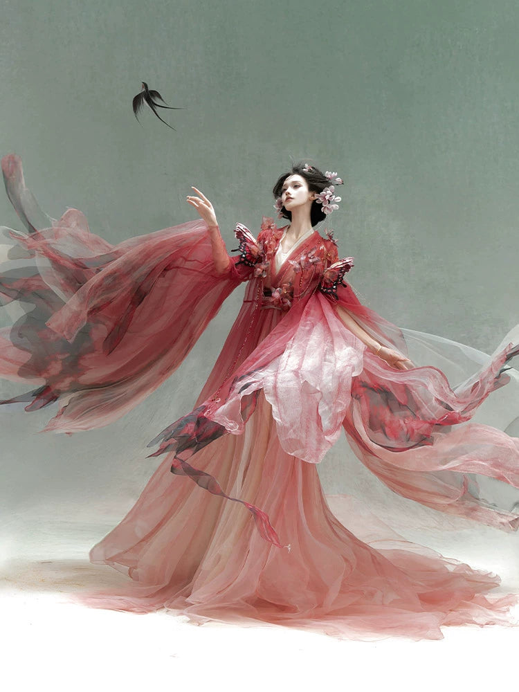 Mythology Series Blush Lepida Embroidered Myrobalan Skirt Hanfu