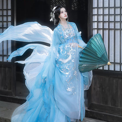 Haute Couture Series Woven Fabric Embroidered Hanfu Qing Huan Frostvulp Tang