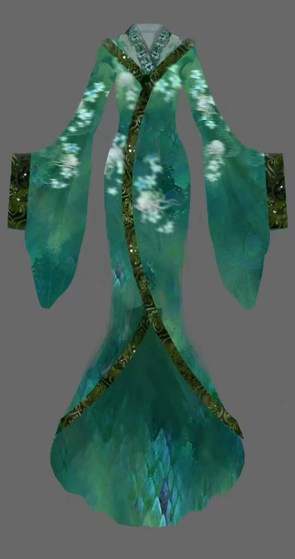 Oriental Aesthetics Series Elegant Verdure Hanfu Dress