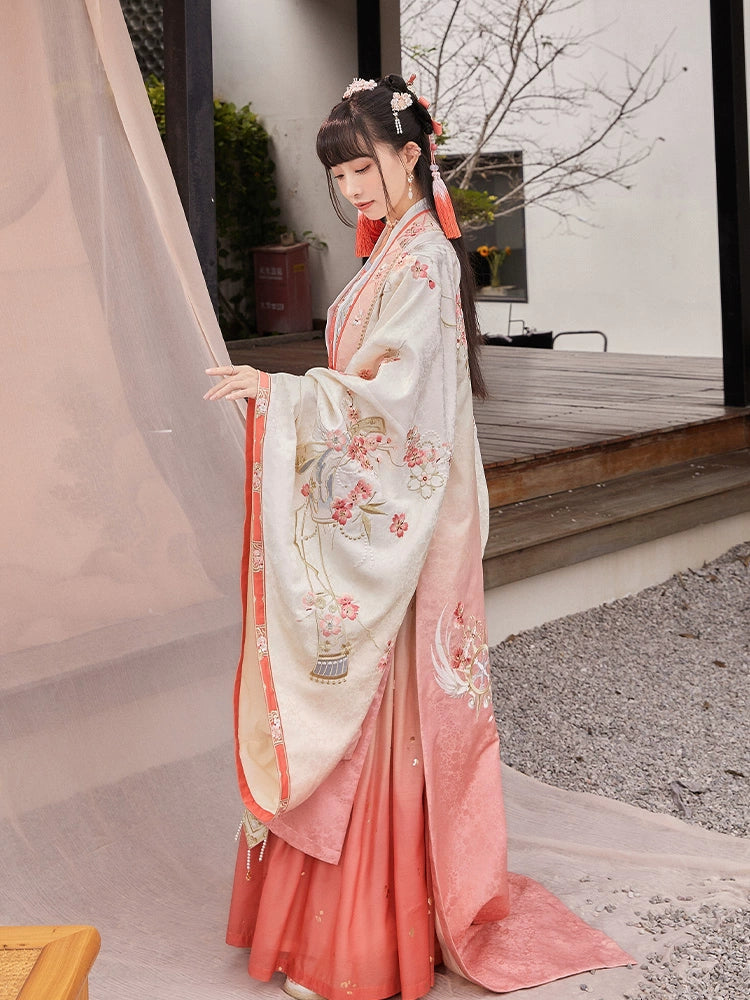 Moran Yingfei : Inkbloom Sakura-Large Sleeve Shirt