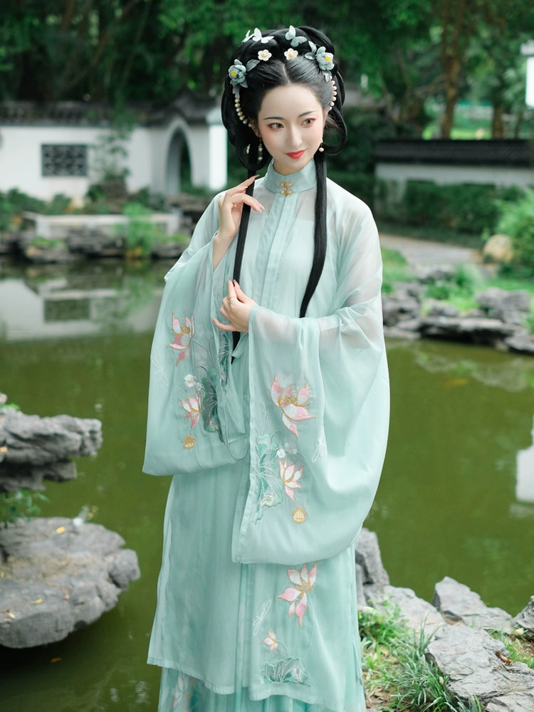 LOOKBOOK SERIES Ming Dynasty Horse Face Skirt Pale Blue Set