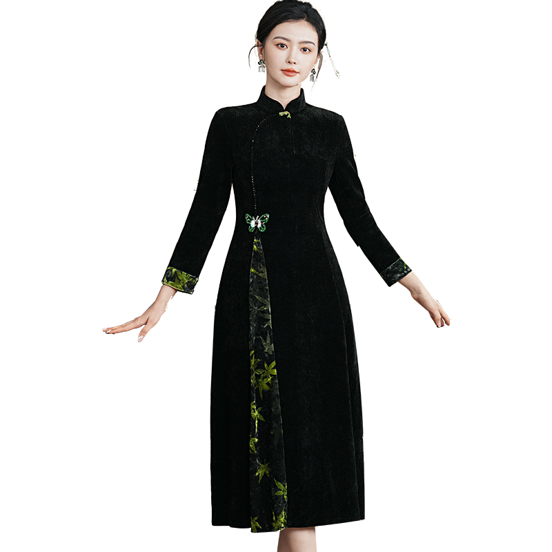 Plus Size Silk Autumn Winter Cheongsam Qipao 14