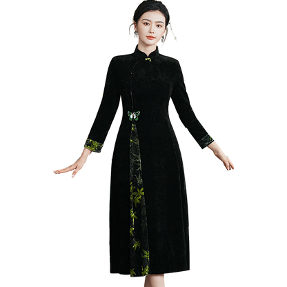 Plus Size Silk Autumn Winter Cheongsam Qipao 14