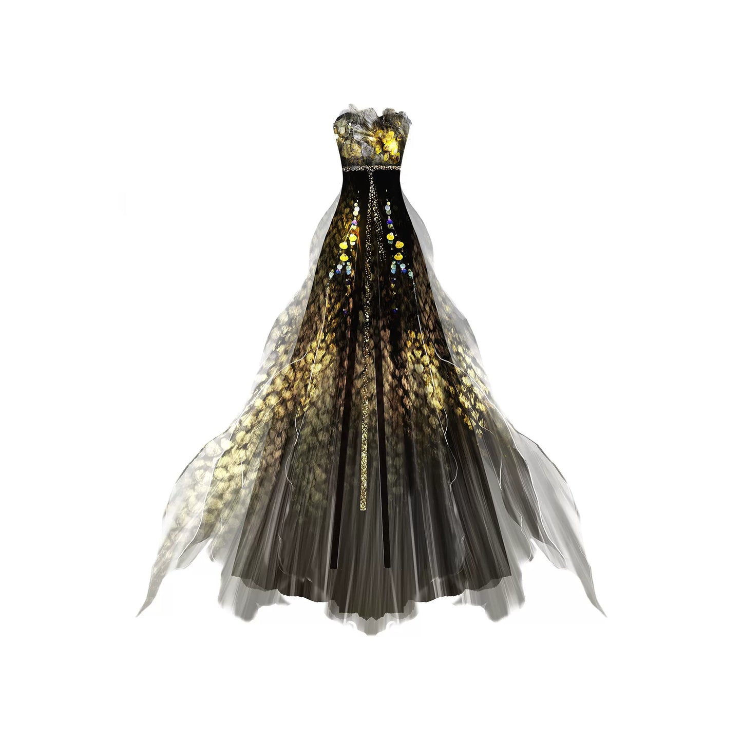 Oriental Aesthetics Series Golden Scale Hanfu Dress