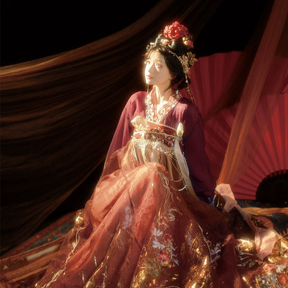 Ethereal Dreamscape Series Supreme Hanfu-Palace Brightening Crimson