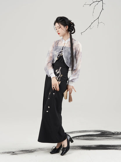 Lookbook Series Weaving Improved Plum Blossom Tube Top Skirt