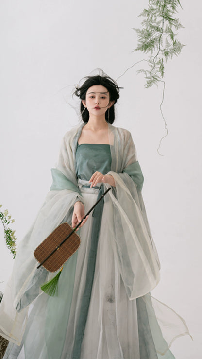 Lookbook Series Summer Autumn Hanfu Green Hill