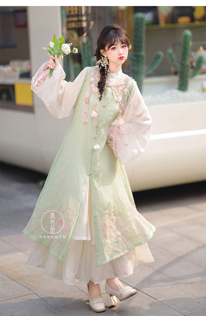 Ming Dynasty RU QUN BIJIA Hanfu Qipao Cheongsam Dress Skirt