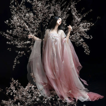 Haute Couture Series Woven Fabric Embroidered Hanfu Qing Huan Rubythornix Tang