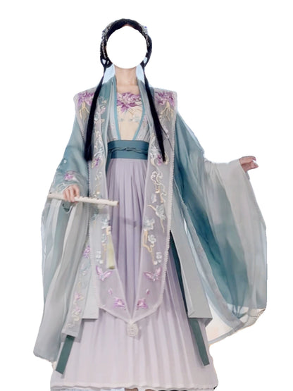 LOOKBOOK SERIES Song Dynasty Purple Green Blue Shirt Hanfu