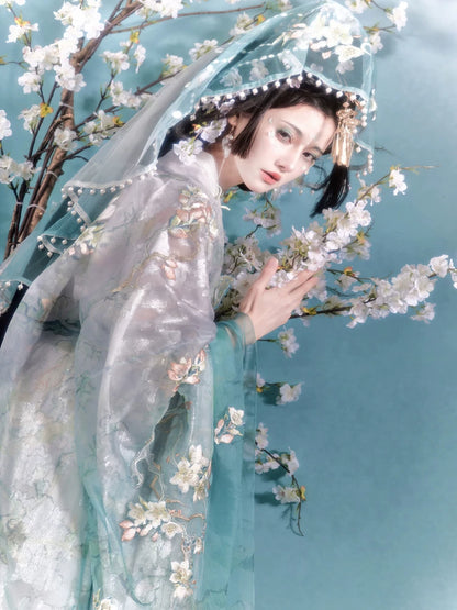 Cloud-Kissing Nature Series Apricot Blossoms in Light Rain Wei Hanfu