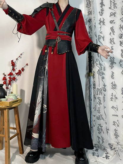 Flower Poetry Red Flame Men Unisex Hanfu