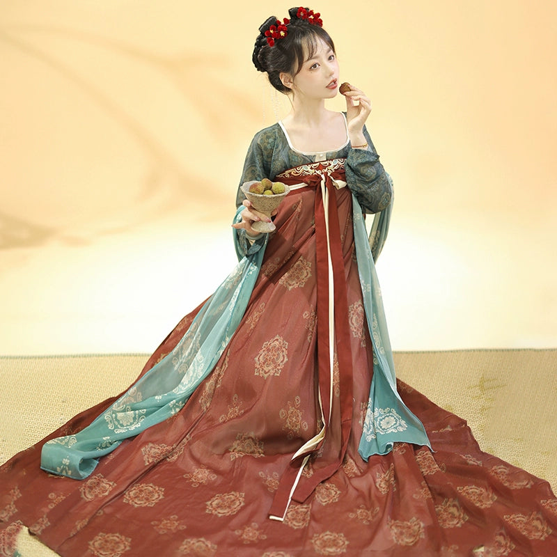 Original Hanfu women Tang Dynasty Open collar chest-length skirt