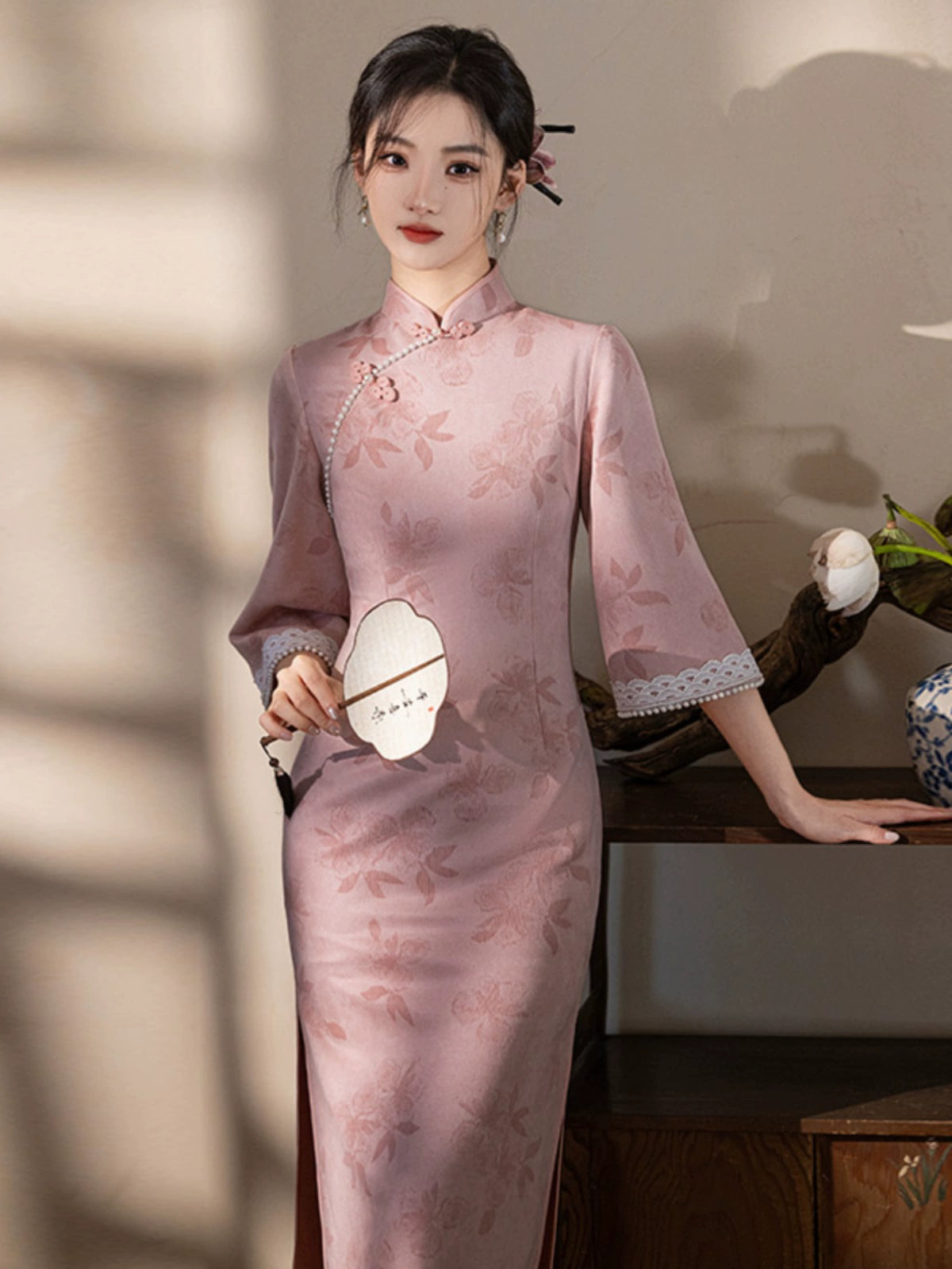 Plus Size Silk Autumn Cheongsam Qipao 32